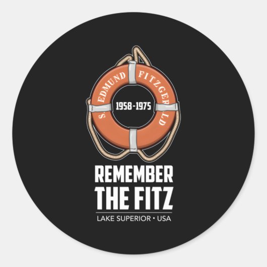 Sticker Rond Ss Edmund Fitzgerald Lake Supérieur Iron Ore (Devant)