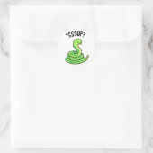Sticker Rond Sssup Funny Hisser Snake Pun (Sac)