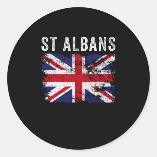 Sticker Rond St Albans UK Drapeau Angleterre Souvenir (Devant)