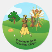 Sticker Rond St. André et golfeuse chic (Devant)
