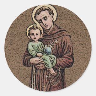 Sticker Rond St Anthony et bébé Jésus