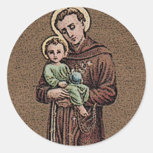 Sticker Rond St Anthony Priez Pour Nous