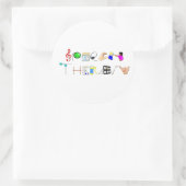 Sticker Rond ST au travail (Sac)