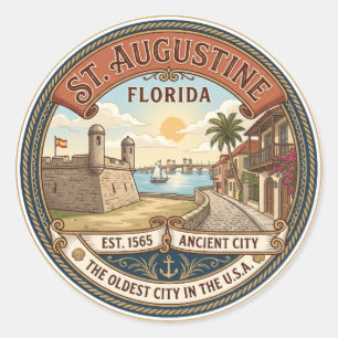 Sticker Rond St. Augustine Floride