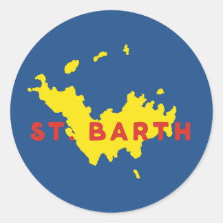 Sticker Rond St. Barth Silhouette