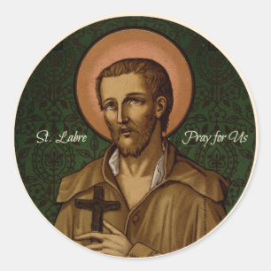Sticker Rond St Benedict Labre Priez pour nous