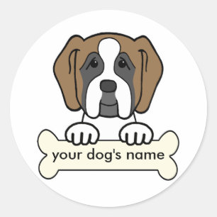 Sticker Rond St Bernard personnalisé