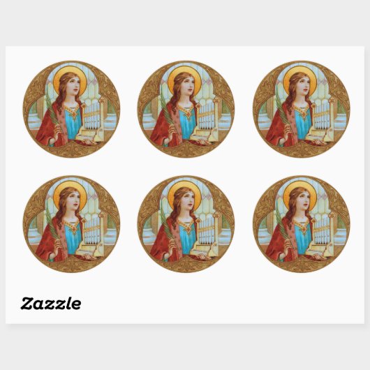 Sticker Rond St. Cecilia de Rome (BK 003) (Feuille)