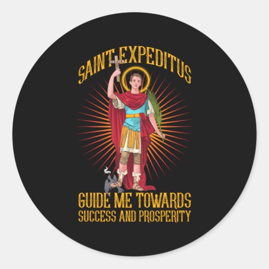 Sticker Rond St Expeditus Me Guide Vers Le Succès (Devant)