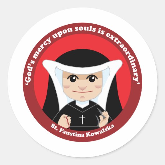Sticker Rond St Faustina Kowalska (Devant)