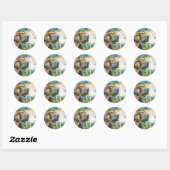 Sticker Rond St Francis - Cheval arabe blanc (Feuille)