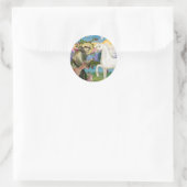 Sticker Rond St Francis - Cheval arabe blanc (Sac)