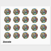 Sticker Rond St Francis - Cheval arabe brun (Feuille)