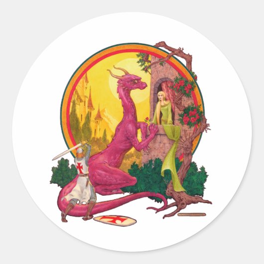 Sticker Rond St.George et le Dragon (Devant)