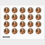 Sticker Rond St. Jérôme écriture Écriture avec lion (Feuille)