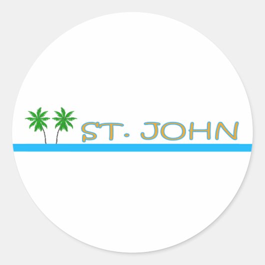 Sticker Rond St. John, îles Vierges américaines (Devant)