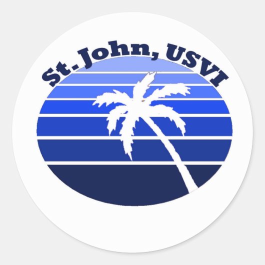 Sticker Rond St. John, USVI (Devant)