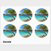 Sticker rond St. John USVI de Cinnamon Bay (Feuille)