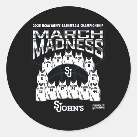 Sticker Rond St. John's March Madness 2025 Men's Sketll Nil  (Devant)