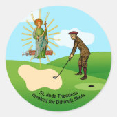 Sticker Rond St. Jude Thaddeus et Duffer frappée de panique (Devant)