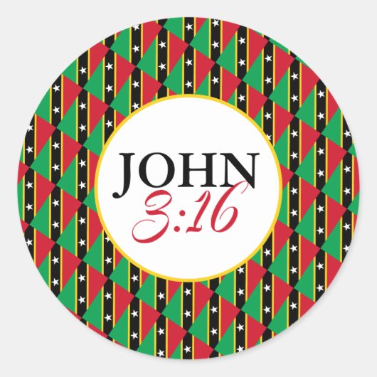 Sticker Rond ST KITTS NEVIS God So Loved The World John 3:16 (Devant)