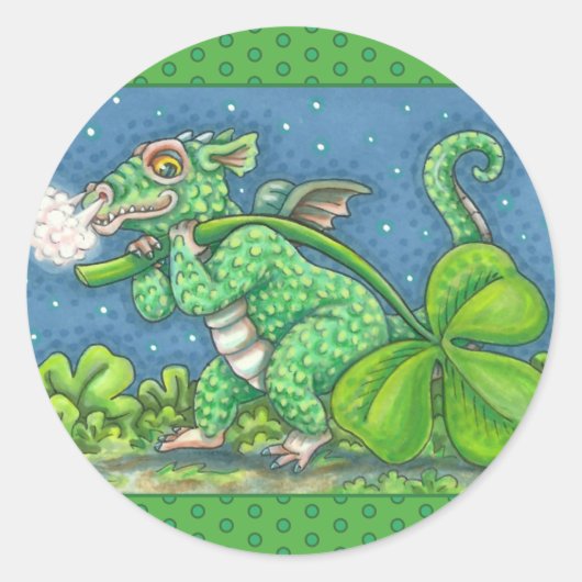 STICKER ROND ST. LE JOUR DE PATRICK PETIT IMAGINAIRE DRAGON IRL (Devant)