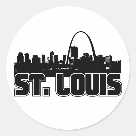 Sticker Rond St Louis Skyline (Devant)