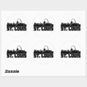 Sticker Rond St Louis Skyline (Feuille)