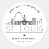 Sticker Rond St. Louis Skyline | Accueil Mariage (Devant)