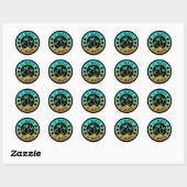 Sticker Rond St Maarten Ocean Aqua Blue Gradient Sint Martin (Feuille)