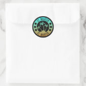 Sticker Rond St Maarten Ocean Aqua Blue Gradient Sint Martin (Sac)