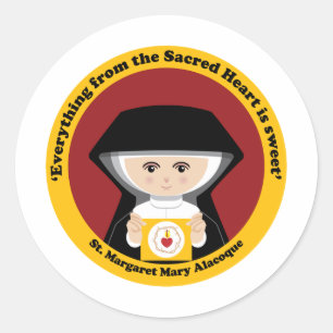 Sticker Rond St. Margaret Mary Alacoque