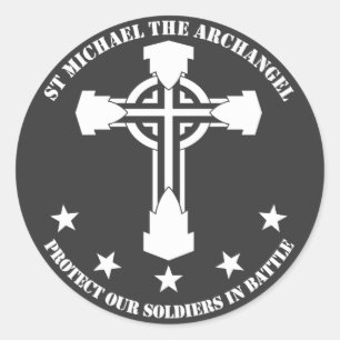 Sticker Rond St Michael L'Archange - Crayon Blanc