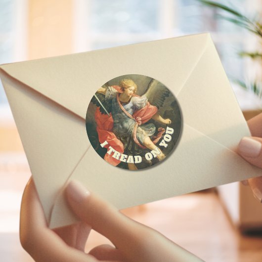 Sticker Rond St. Michael l'Archange JE VOUS SUIS CONNUE Religie