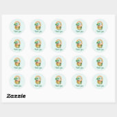 Sticker Rond St. Paddy's Day Cute Rainbow & Clover Merci (Feuille)
