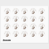 Sticker Rond St Padre Pio Capuchin Brown (Feuille)