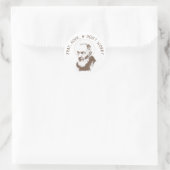Sticker Rond St Padre Pio Capuchin Brown (Sac)