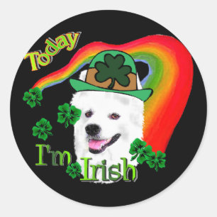 Sticker Rond St patrick Eskimo Chien américain