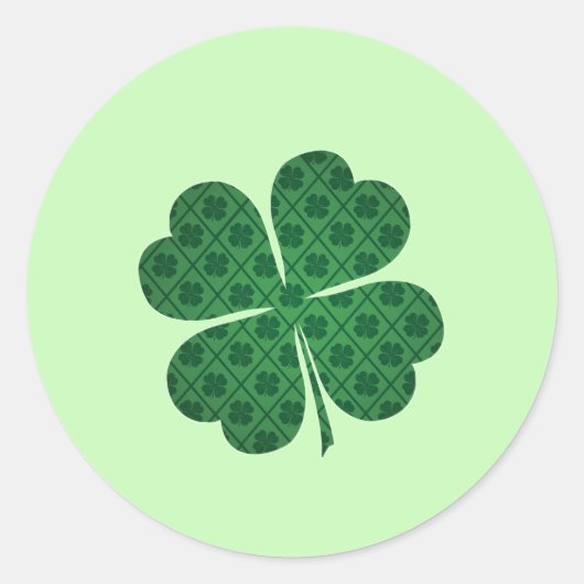 Sticker Rond St patrick Lucky Four Leaf Motif de trèfle vert (Devant)