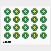 Sticker Rond St Patrick Priez Pour Nous Irlandais Catholique Ve (Feuille)