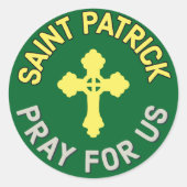 Sticker Rond St Patrick Priez Pour Nous Irlandais Catholique Ve (Devant)