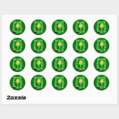 Sticker Rond St Patrick’s Day Blonde Girl Leprechaun (Feuille)