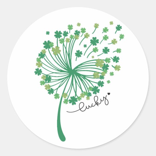 Sticker Rond St.Patrick’s Day Dandelion Lucky (Devant)