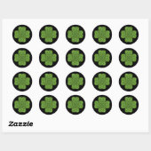 Sticker Rond St Patrick’s day, trèfle vert irlandais (Feuille)