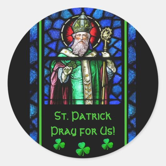Sticker Rond St. Patrick Shamrocks irlandais en verre satiné (Devant)