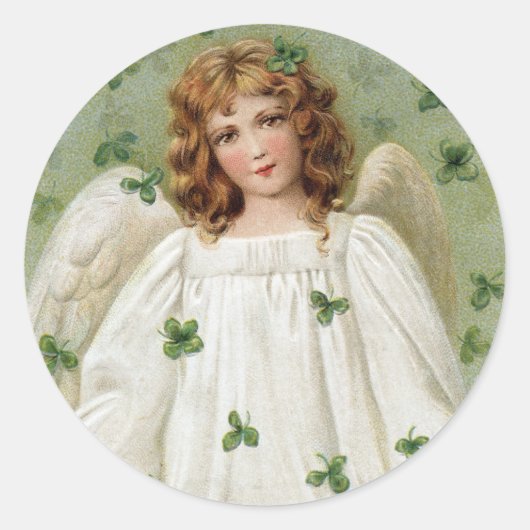 Sticker Rond St. Patricks Angel vous apporte bonne chance (Devant)