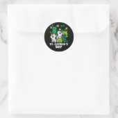 Sticker Rond St Patricks Catricks Day Cats Saint Pattys (Sac)