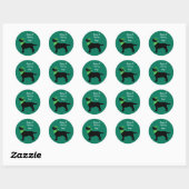 Sticker Rond St. Patrick's Day Black Labrador Green Fashion (Feuille)