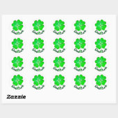 Sticker Rond St Patrick's Day BONNE CHANCE Shamrock/Clover vert (Feuille)