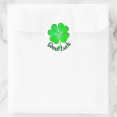 Sticker Rond St Patrick's Day BONNE CHANCE Shamrock/Clover vert (Sac)
